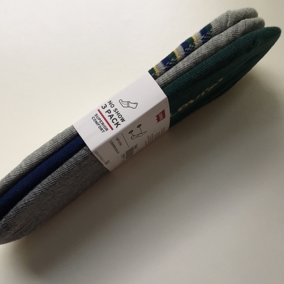 3 Pairs Levi’s No Show Arch Support Slip Socks NEW - Picture 4 of 5